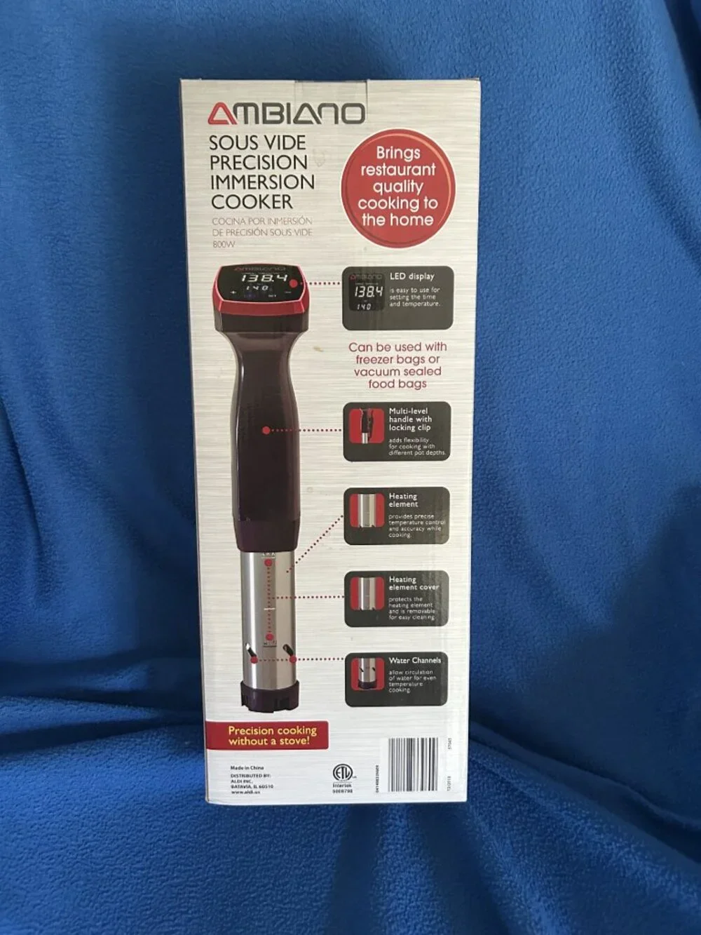 New Ambiano Sous Vide Precision Immersion Cooker 800W Model #H-106